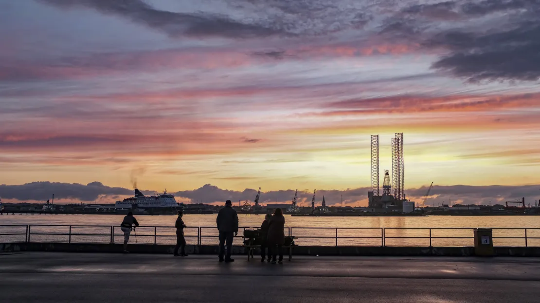 Solnedgang over Frederikshavn Havn