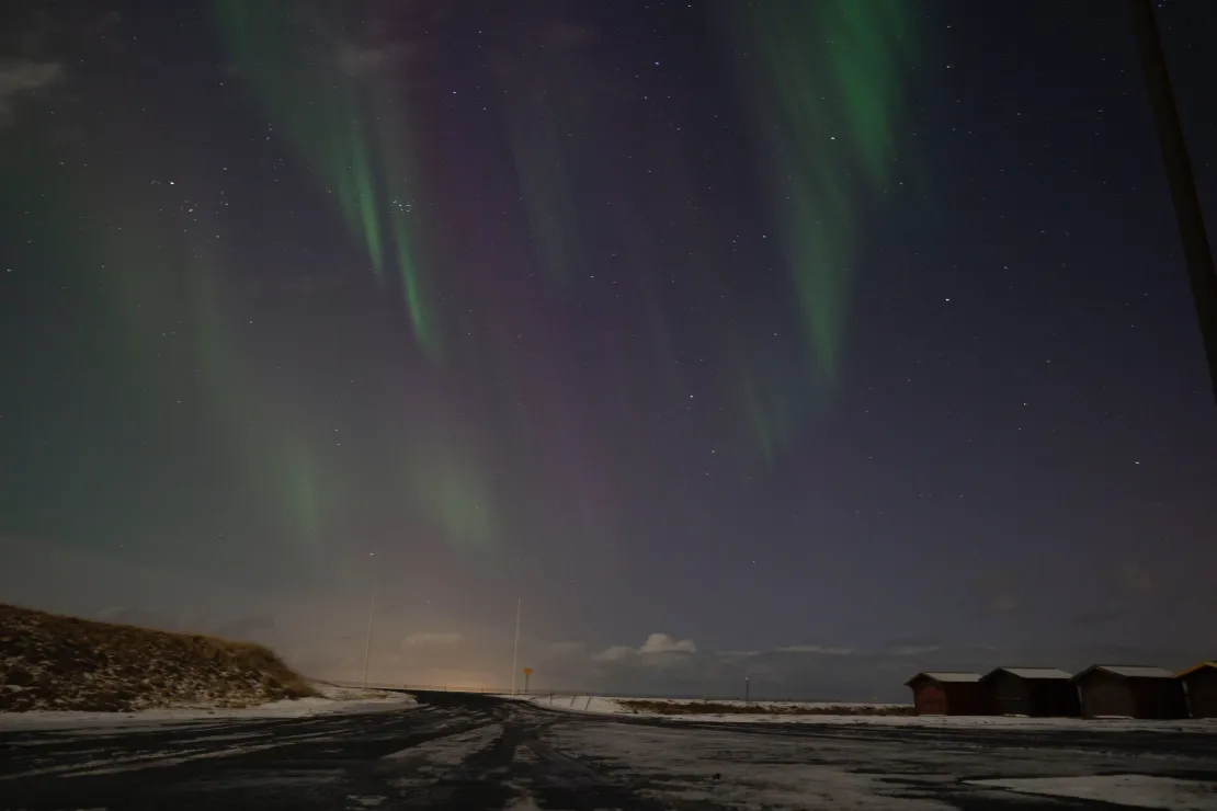 Nordlyset over et område